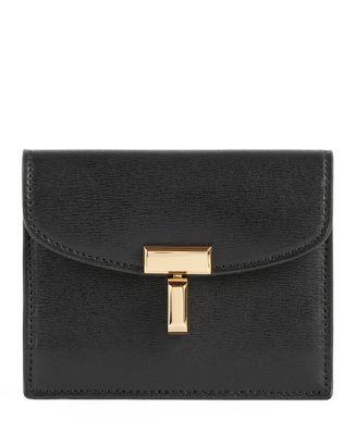 T-Lock Leather Cardholder in Black | Bloomingdale's (AU)