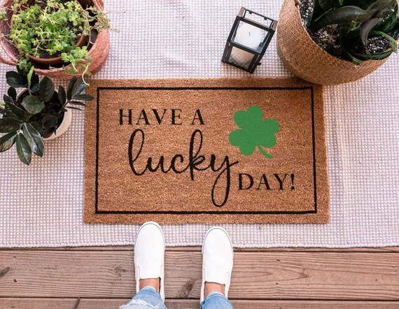 Shamrock Doormat Have a Lucky Day St Patricks Day Decor | Etsy | Etsy (US)