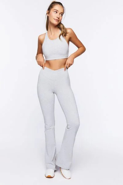 Active Heathered Flare Leggings | Forever 21 (US)
