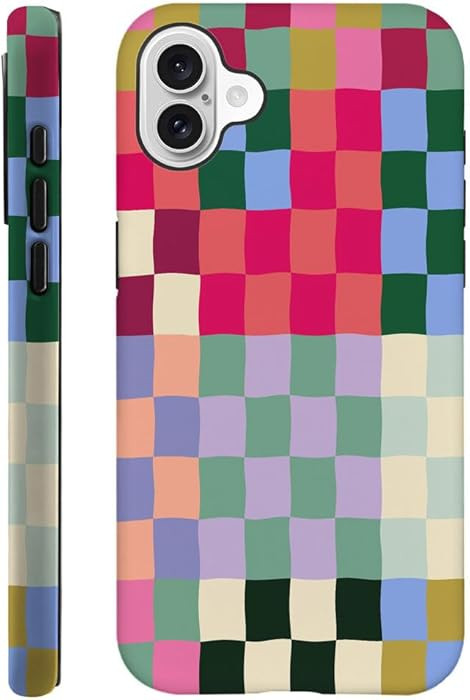 SEized Case Compatible with for iPhone 16,Colorful Checkerboard Phone Case for Girl Women Boy Men... | Amazon (US)