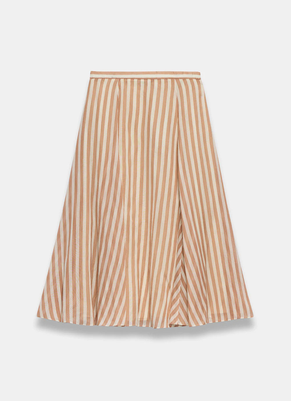 Orange Striped A Line Midi Skirt | Mint Velvet