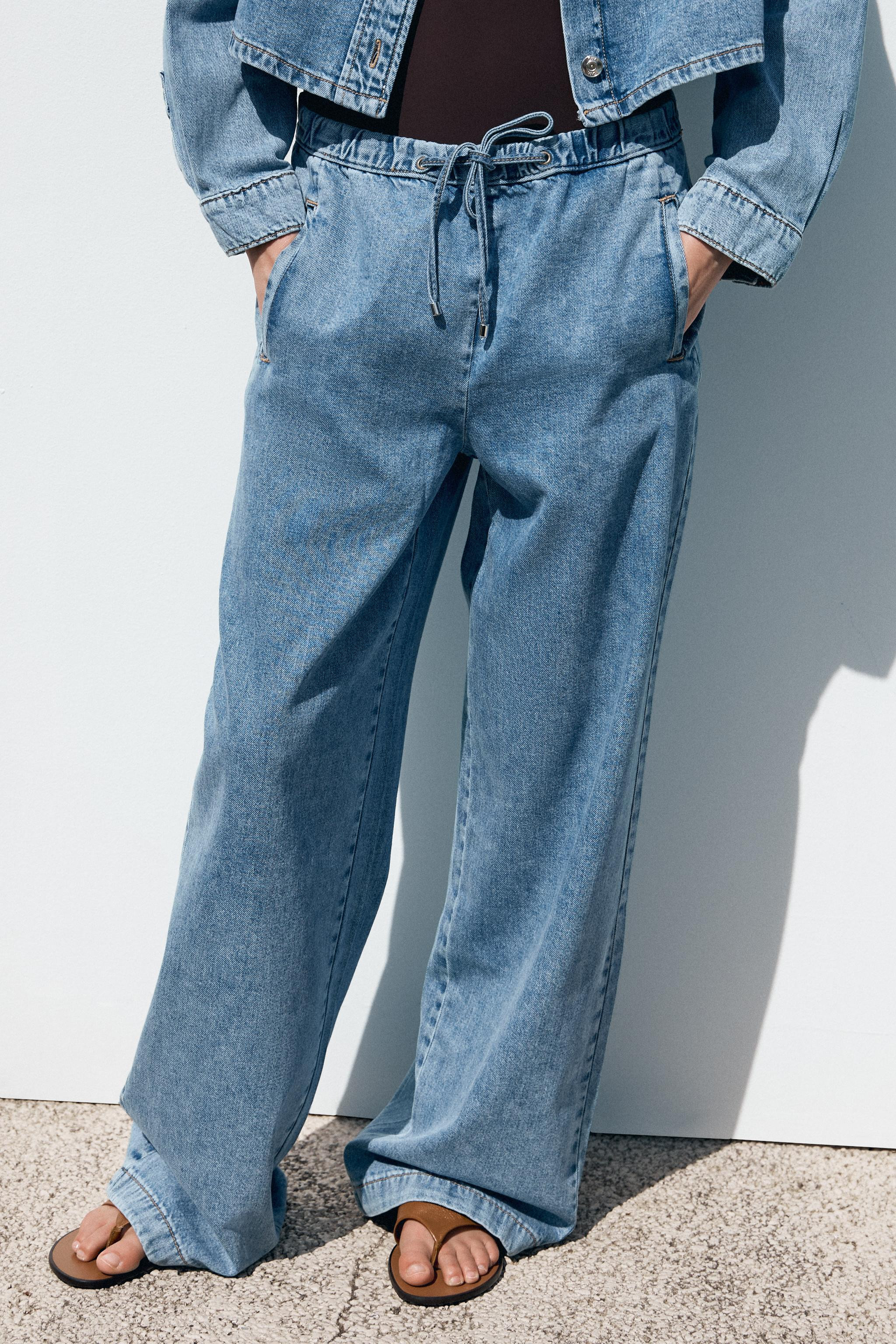Z1975 MID-RISE WIDE LEG JOGGER JEANS | Zara US
