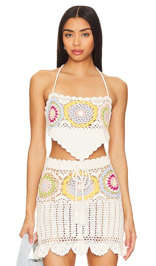 Val Crochet Top in Pastel Multi | Revolve Clothing (Global)