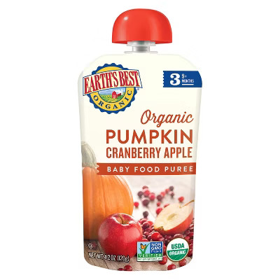Earth's Best Organic Pumpkin Cranberry Apple Baby Food Pouch - 4.2oz | Target