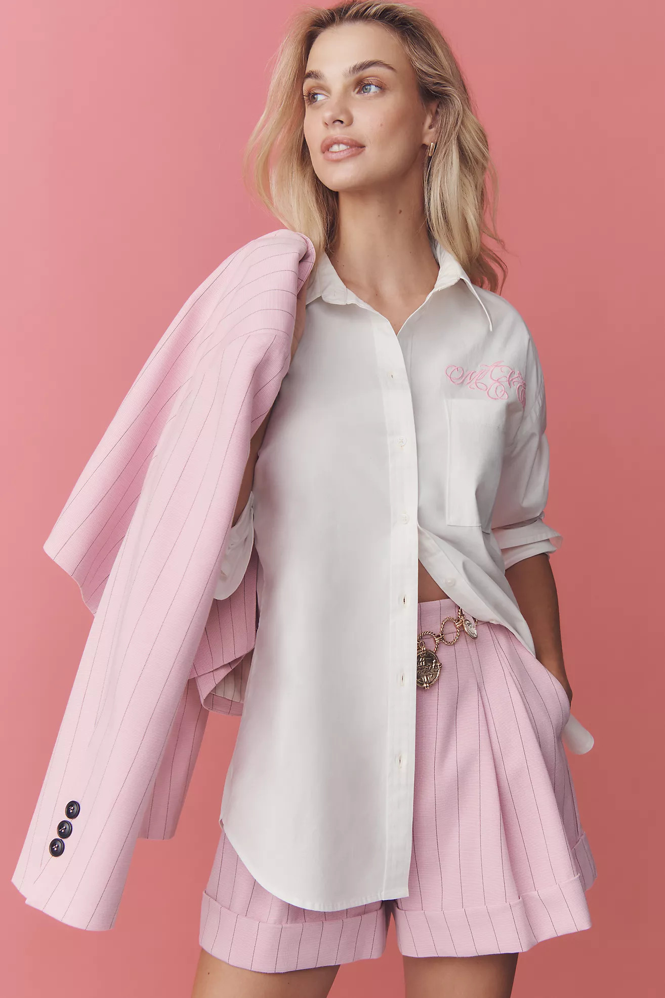 Maeve Monogram Buttondown Shirt | Anthropologie (US)