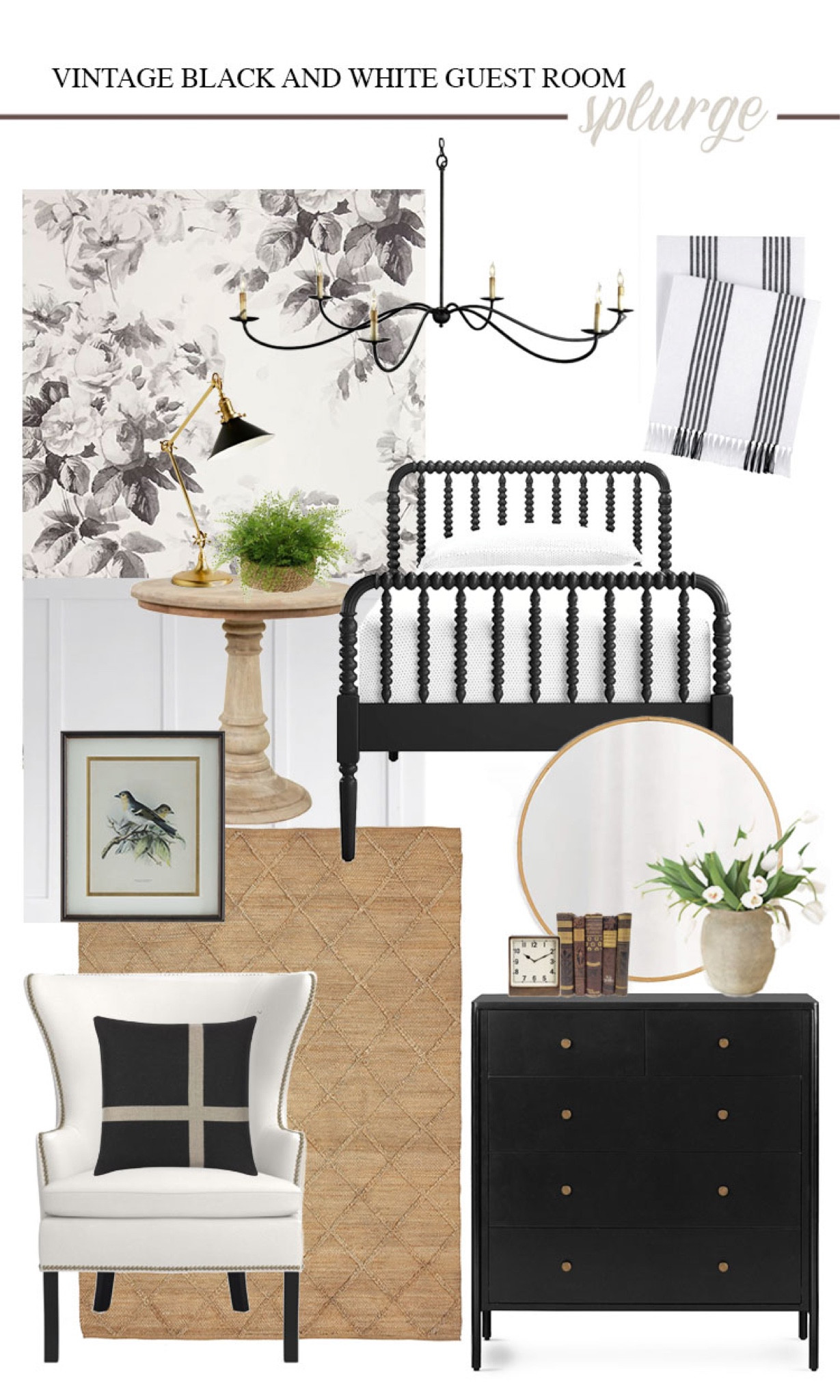 Vintage black and white guest room… #guestroom #guestbedroom #vintagebedroom #splurgevssave #blackandwhite #blackandwhitebedroom #wallpaper

#LTKhome #LTKfamily #LTKSeasonal