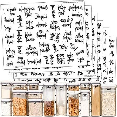 Talented Kitchen 375 Script Pantry Labels - Medium Size Labels Set - Food Label Sticker Water Resist | Walmart (US)