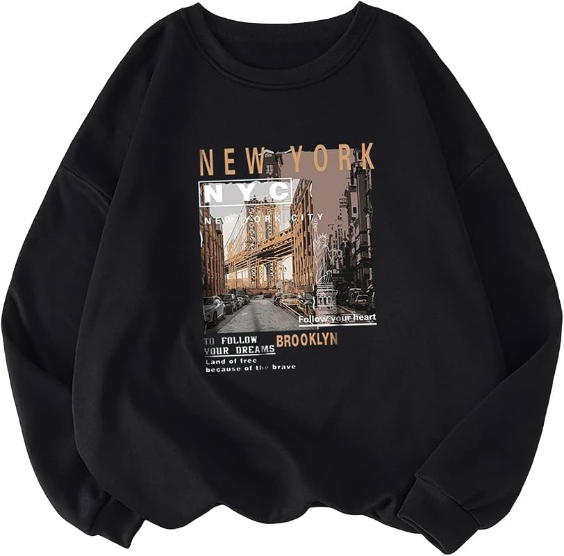 SOLY HUX Women's Plus Size Sweatshirt Graphic Letter Print Long Sleeve Crewneck Casual Pullover T... | Amazon (US)