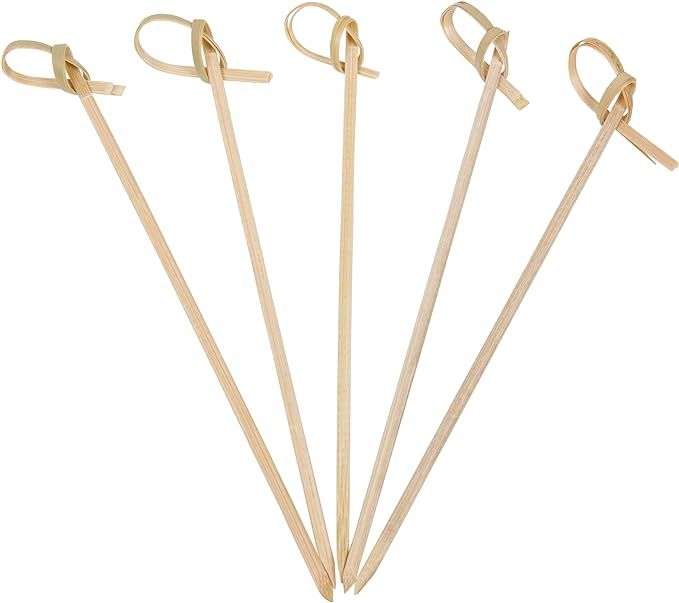 KingSeal Bamboo Wood Flower Knot Picks, Skewers, 4.5 Inches, Perfect for Cocktails and Appetizers... | Amazon (US)