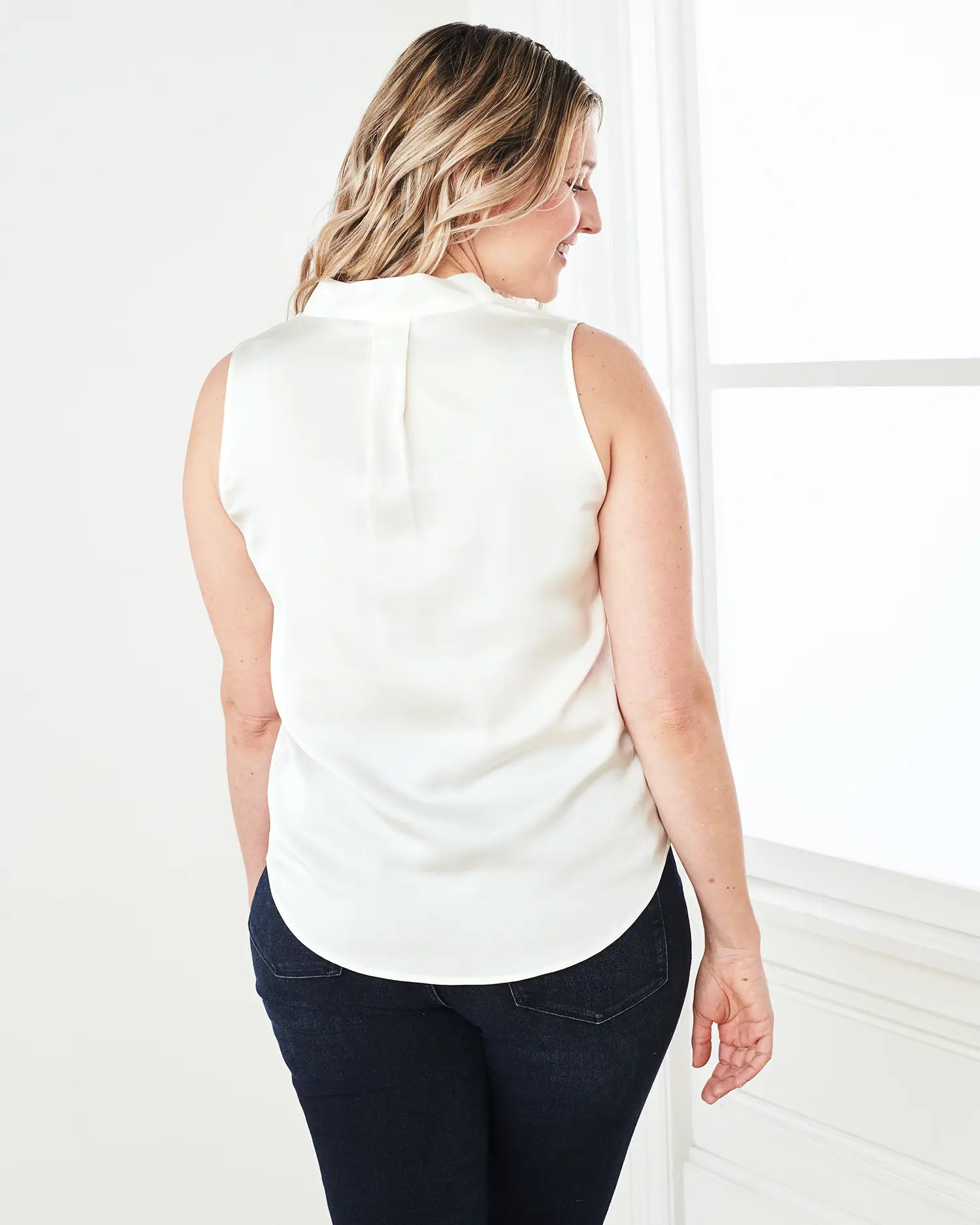 Washable Stretch Silk Sleeveless Blouse | Quince