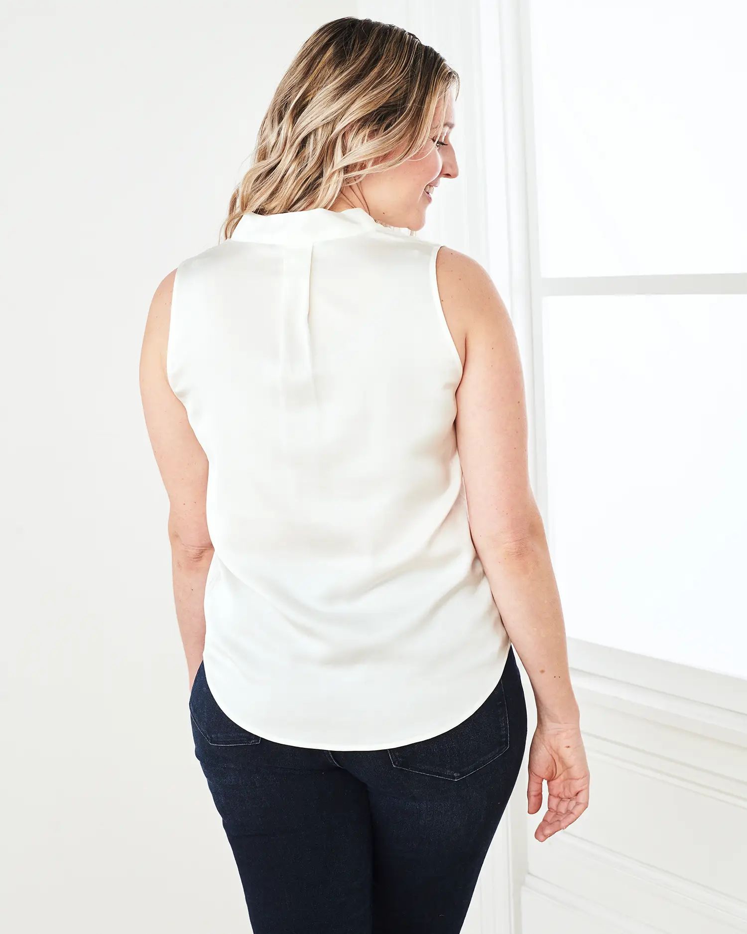 Washable Stretch Silk Sleeveless Blouse | Quince