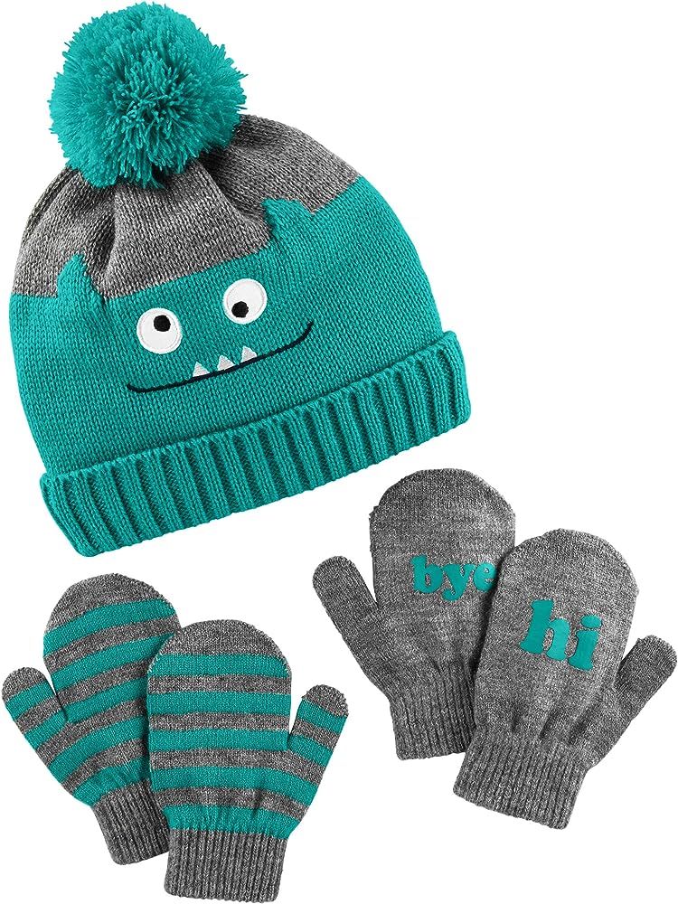 Simple Joys by Carter's Baby and Toddler Boys' Hat and Mitten Set | Amazon (US)