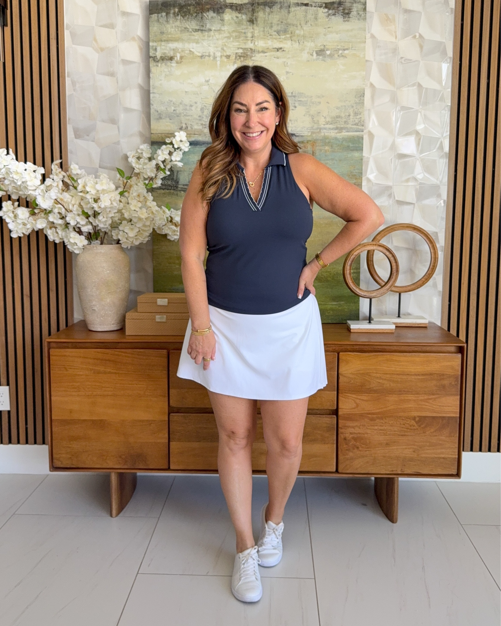 @target polo with built in bra and cups now 30% off - love the length of this one that I can keep untucked. Wearing large in tank, XL in skort  

 #LTKActive #LTKSaleAlert #LTKMidsize