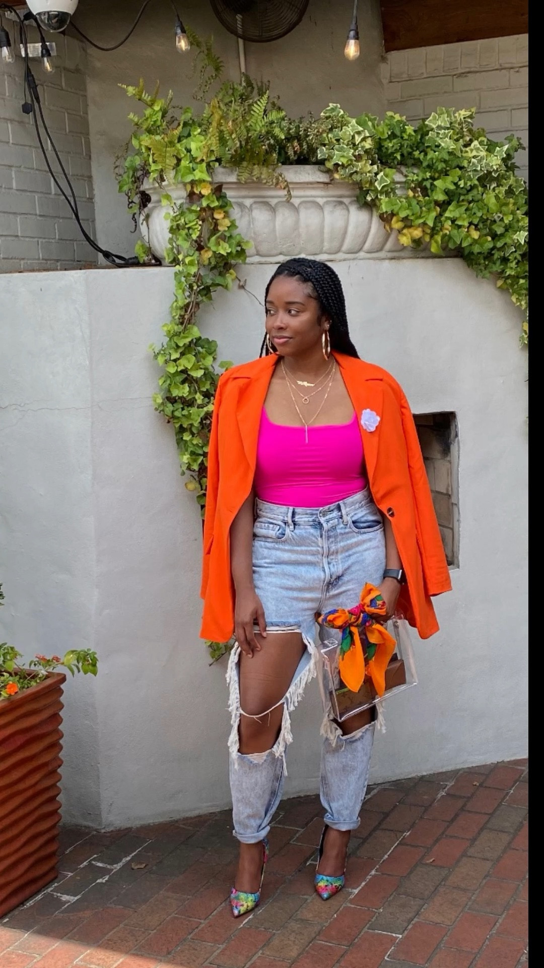 Orange and Fuchsia Neon Blazer casual outfit for Spring!  Perfect for Brunch 

#LTKStyleTip