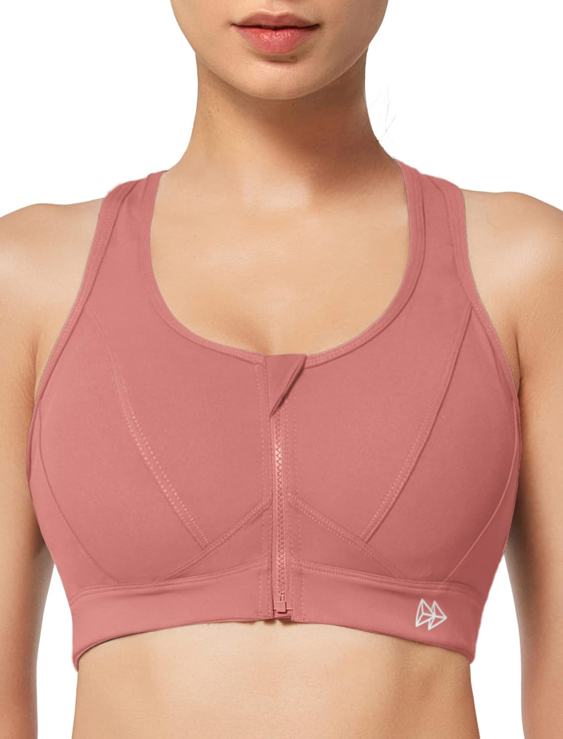 Yvette Zip Front Sports Bra - High Impact Sports Bras for Women Plus Size Workout Fitness Running... | Amazon (US)