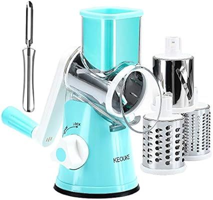 KEOUKE Rotary Cheese Grater Slicer - Round Mandoline Drum Slicer Manual Vegetable Slicer with a S... | Amazon (US)