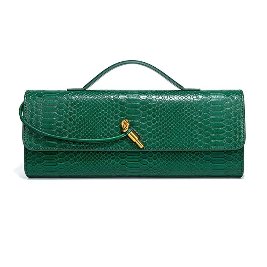 Womens Fashion Leather Clutch Bag Crocodile Print Evening Handbag Crossbody Tote Bag | Amazon (US)