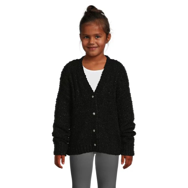 Wonder Nation Girls Long Sleeve Party Cardigan, Sizes 4-18 & Plus | Walmart (US)