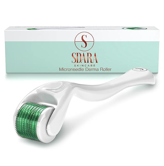Sdara Skincare Derma Roller for Face, Beard, Hair - 0.25 mm 540 Titanium Microneedling Roller Ski... | Amazon (US)