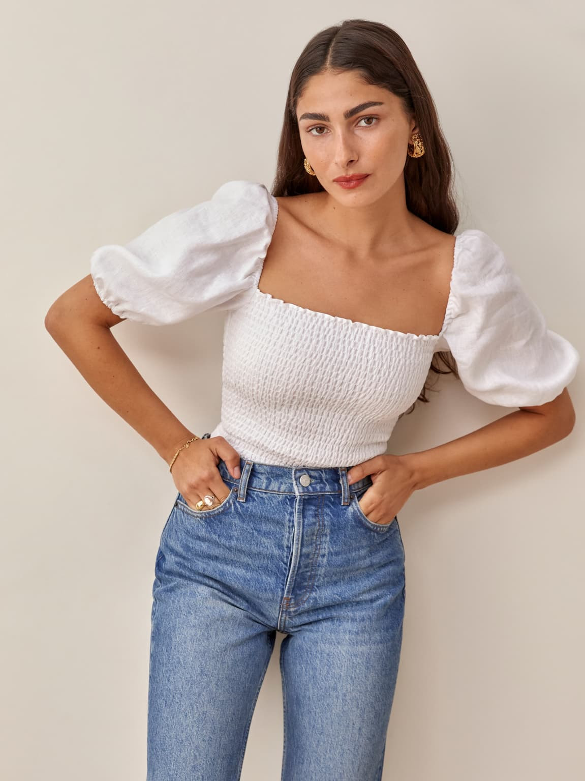 Mulberry Linen Top | Reformation (Global)