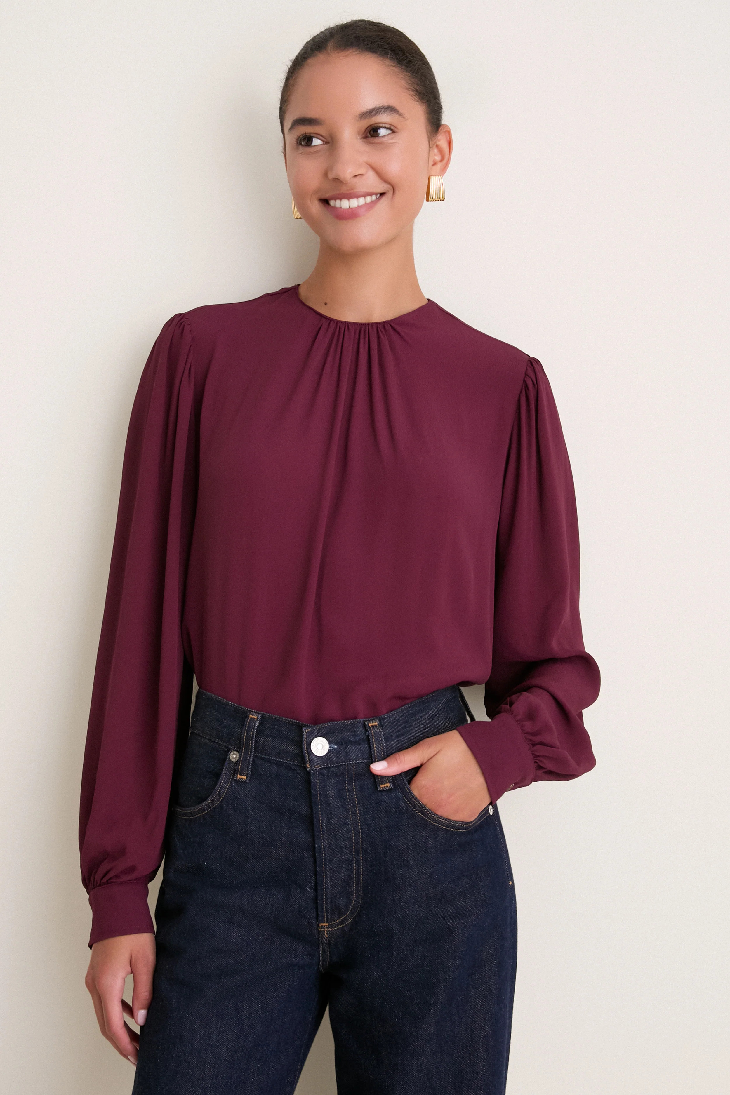 Winetasting Gathered Neckline Top | Tuckernuck (US)