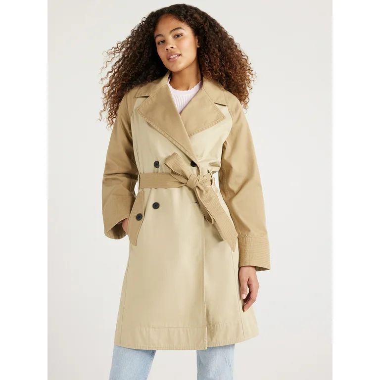 Free Assembly Women’s Modern Trench Coat, Sizes XS-XXL - Walmart.com | Walmart (US)