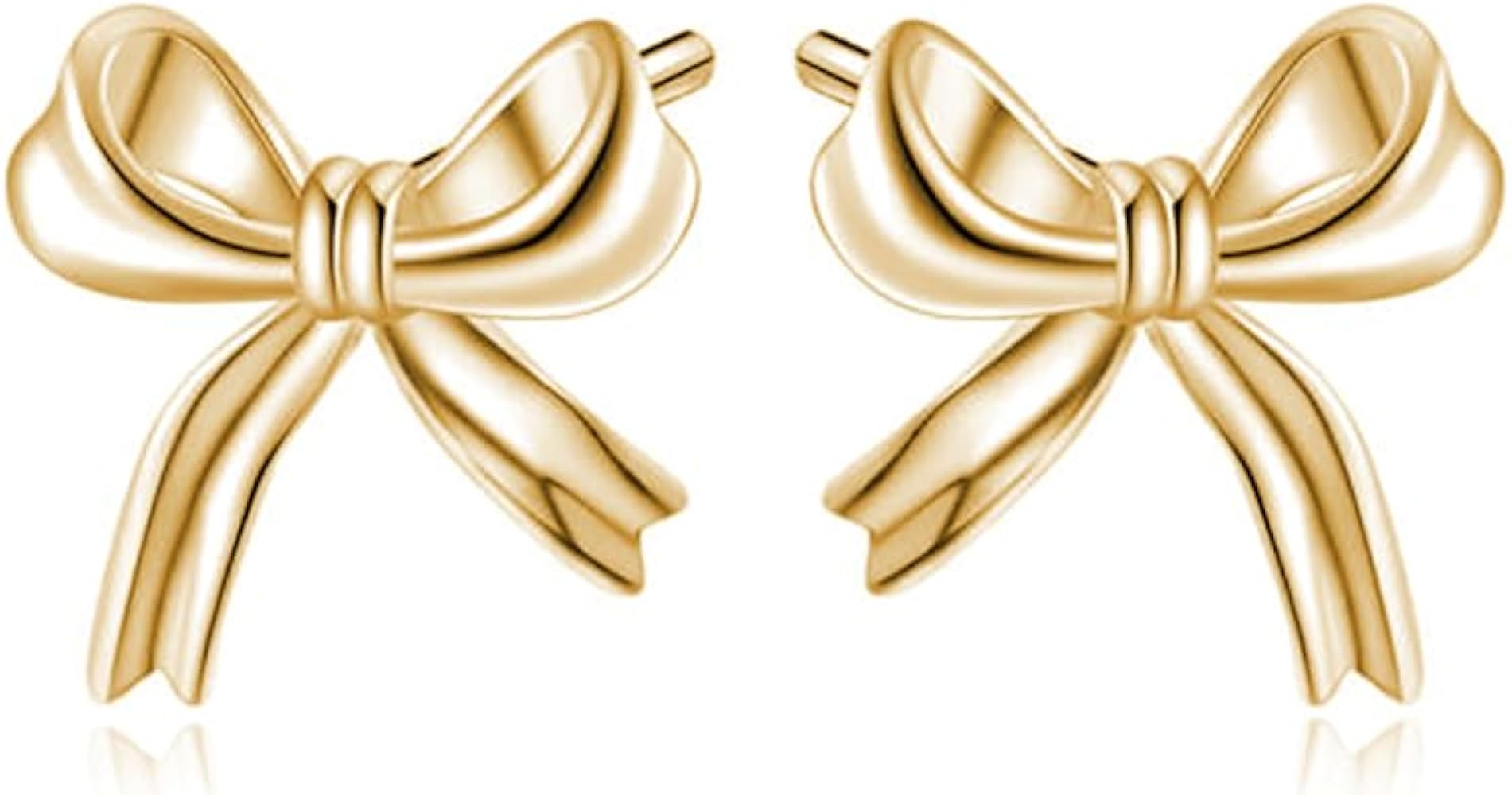 Reffeer Solid 925 Sterling Silver Bow Stud Earrings for Women Teens Small Ribbon Stud Earrings Bo... | Amazon (US)