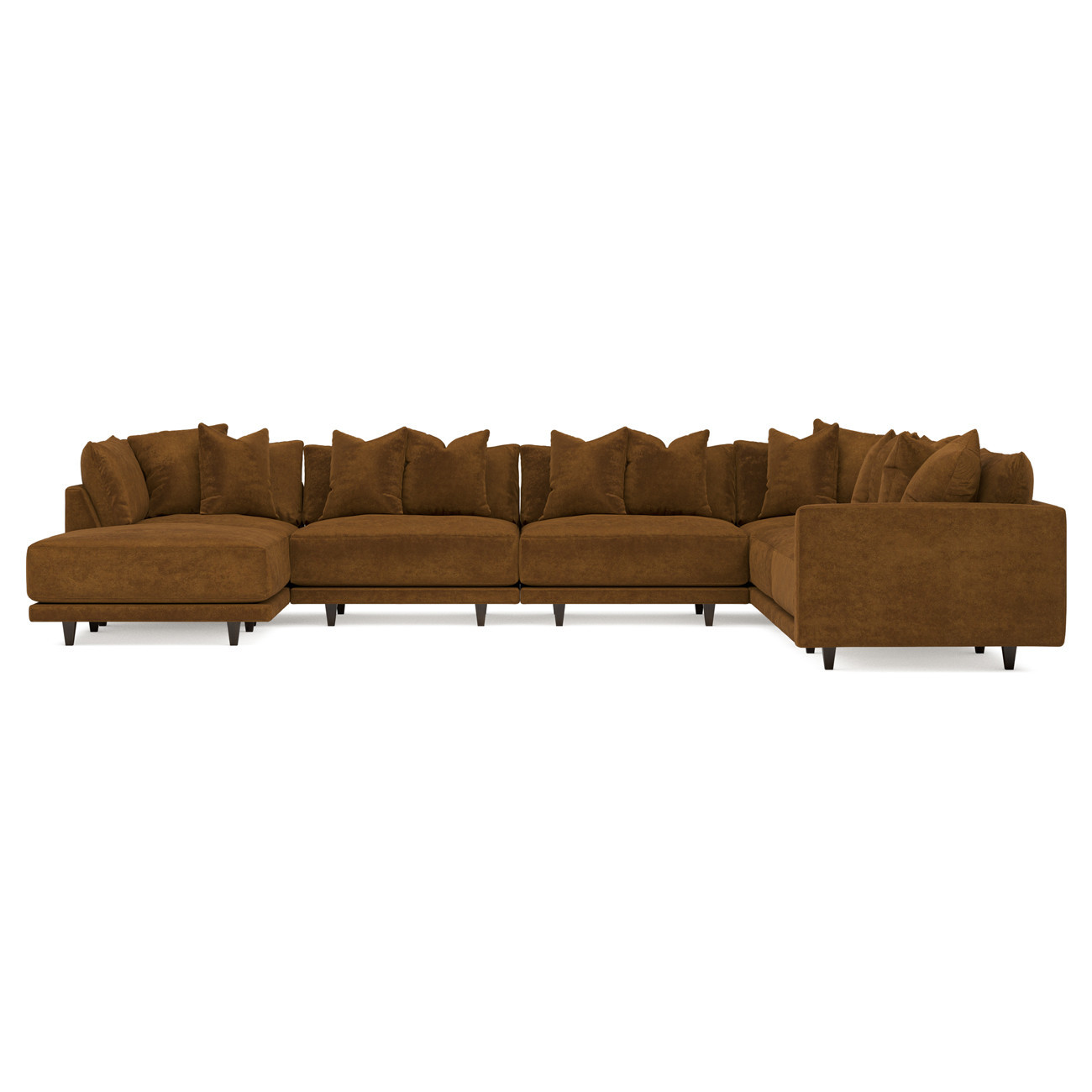 Toulouse Amber Modular 7-Piece Corner Sectional With Ottoman - Left End - 166 | Kathy Kuo Home