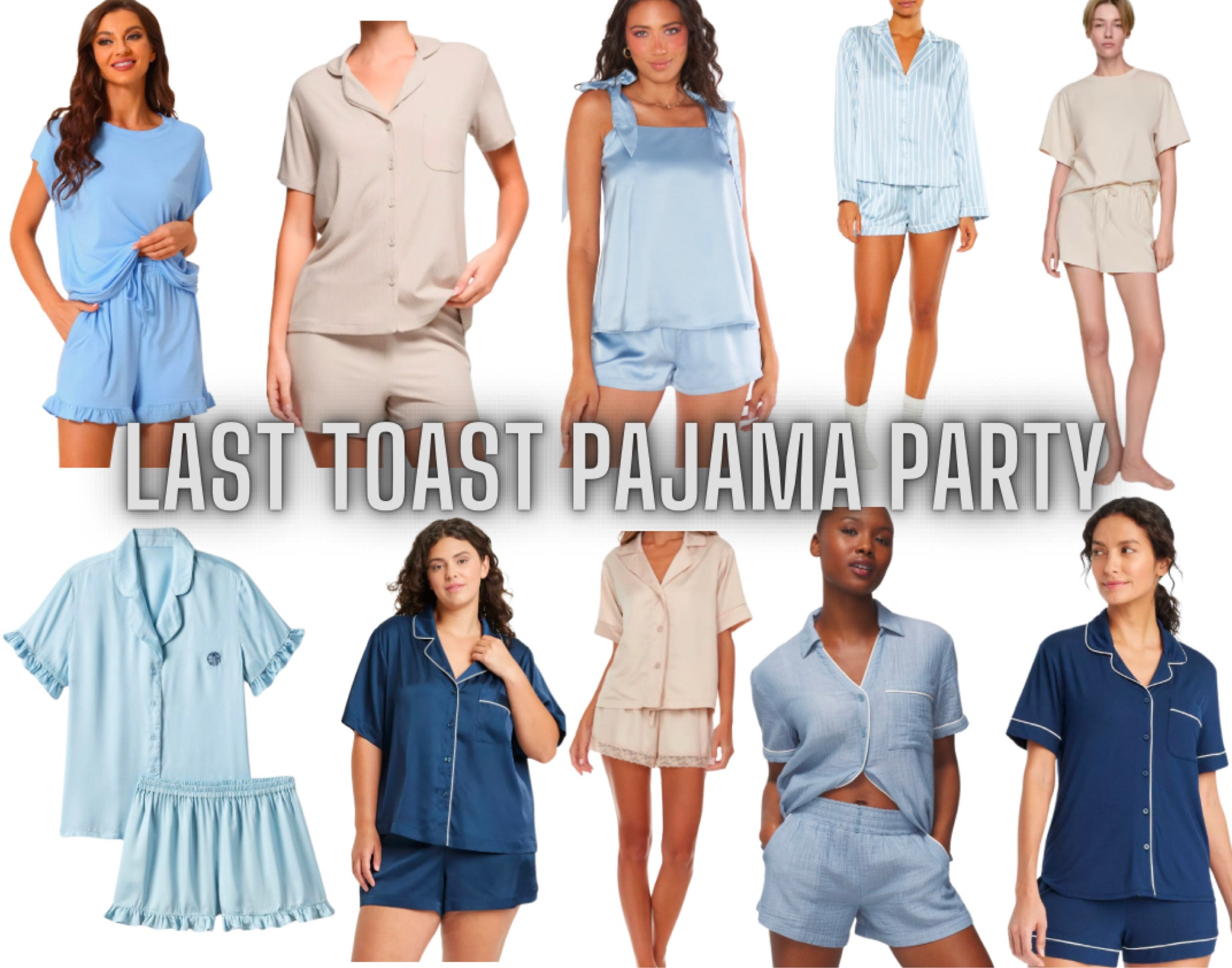 No bachelorette party is complete without a matching pajama party! Whether it’s a monogrammed personalized set, satin or a Skims set… they are in the perfect colors for our Last Toast on the Coast theme!🤍✨💙🥂🌊

#LTKWatchNow #LTKWedding #LTKFindsUnder100