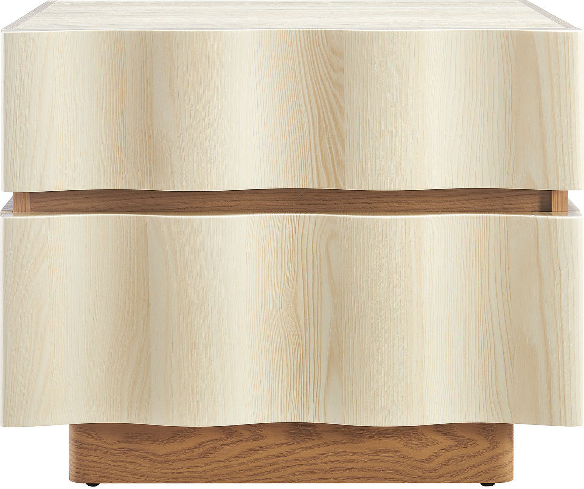 Isola 2 Drawer Nightstand In Light Oak and White | 1stopbedrooms