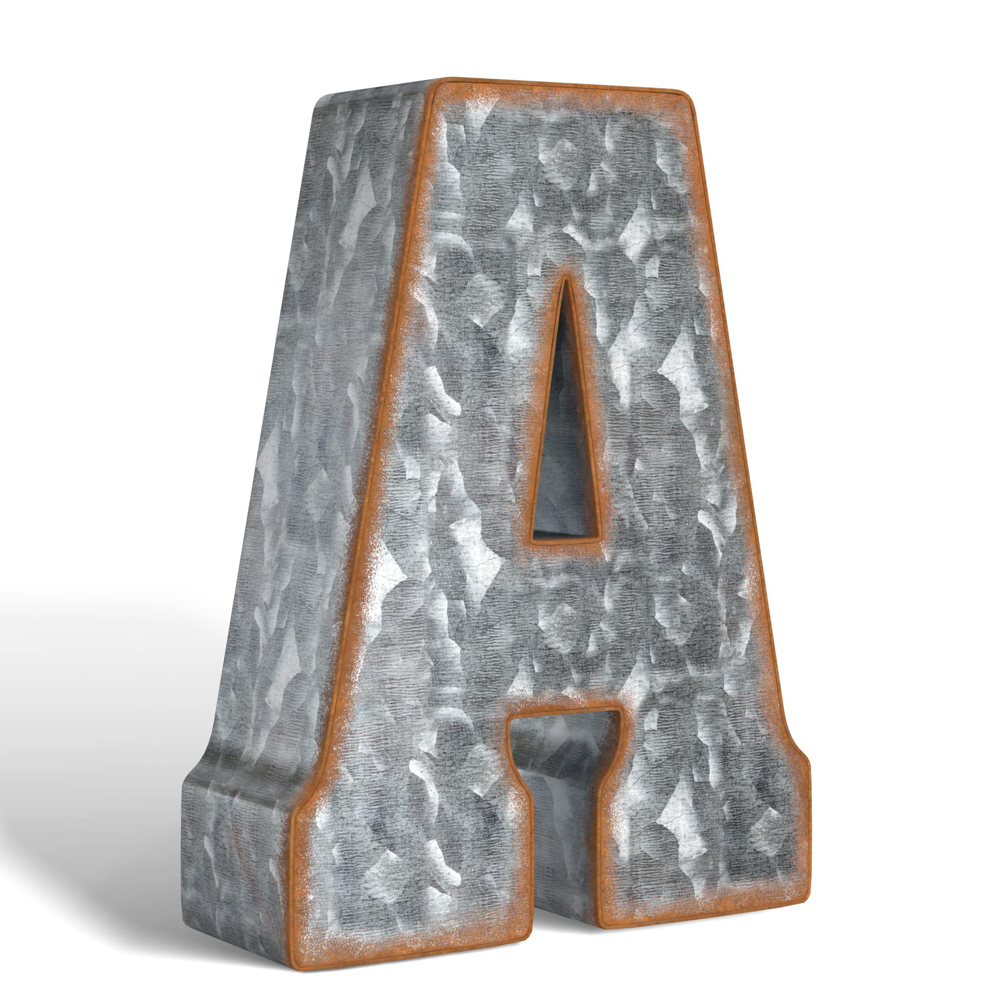 CraftyCrocodile 7" Galvanized Metal Letters for Wall Decor - 3D Letter A for Hanging & Free Stand... | Amazon (US)