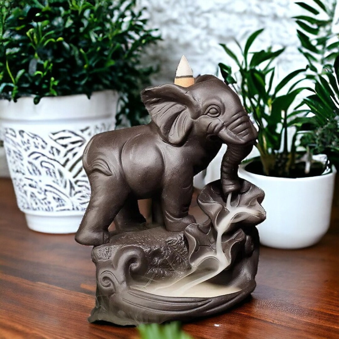 Indian Elephant Backflow Incense Burner | Asian Elephant Waterfall Incense Holder, Aromatherapy A... | Etsy (US)