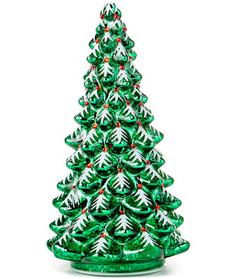 Holiday Lane Christmas Cheer Glass Tree LED Light-Up Decor, Created for Macy's & Reviews - Shop A... | Macys (US)