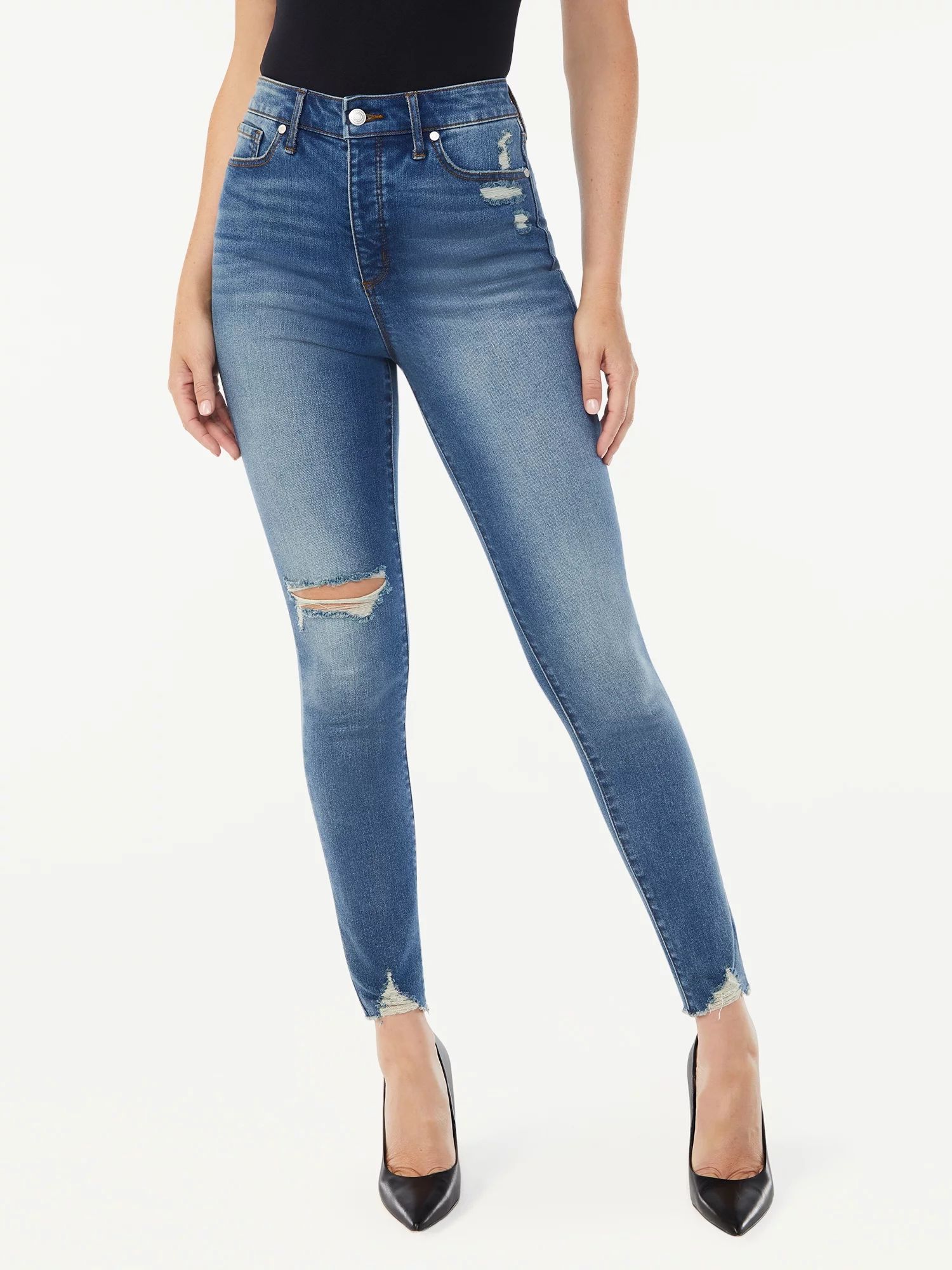 Sofia Jeans by Sofia Vergara Women's Rosa Super High Rise Curvy Button Fly Jeans | Walmart (US)