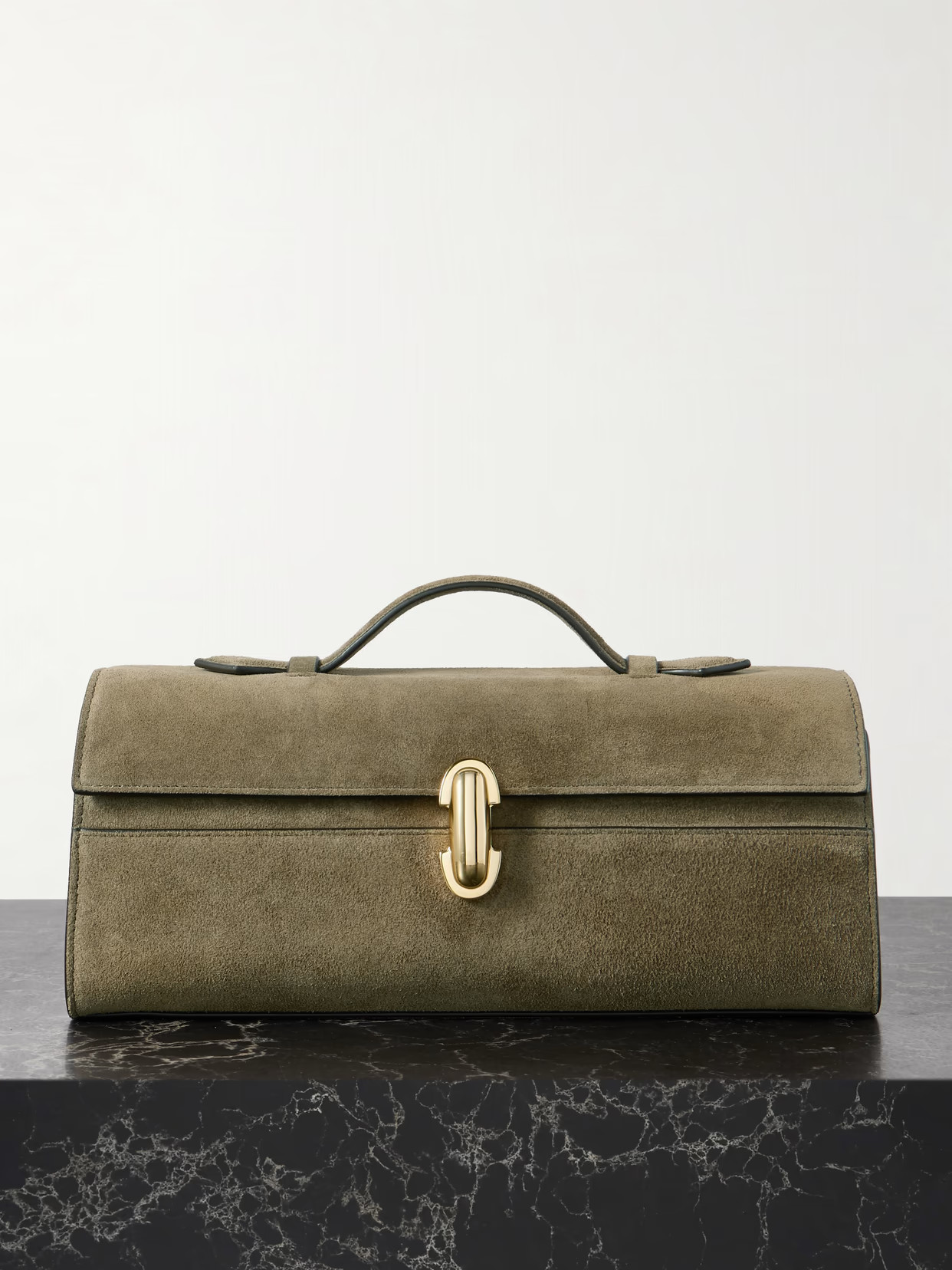 Savette - Slim Symmetry Pochette Suede Tote - Brown | NET-A-PORTER (US)