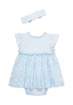 Baby Girls Daisies Bodysuit Dress with Headband | Belk