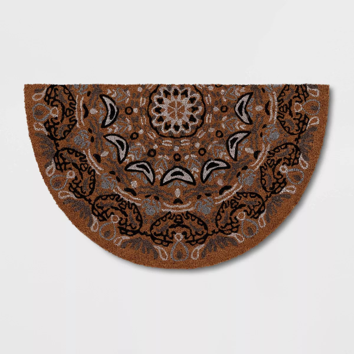 1'6"x2'6" Ornate Medallion Half-Circle Outdoor Door Mat Multicolor - Threshold™ | Target