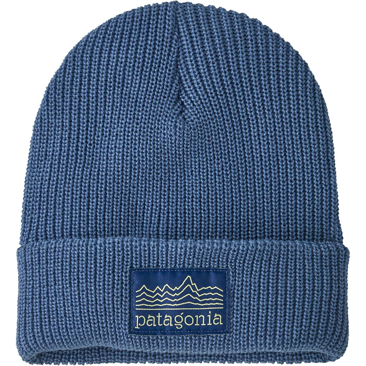 Patagonia Logo Beanie - Kids' Strata Stencil: Barnacle Blue, One Size | Backcountry