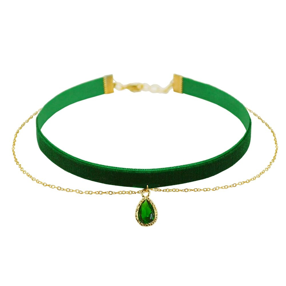 MOMOCAT Green Teardrop Velvet Choker Necklace for Women Goth Emo Chokers Gothic Jewelry Tatoo Cho... | Amazon (US)