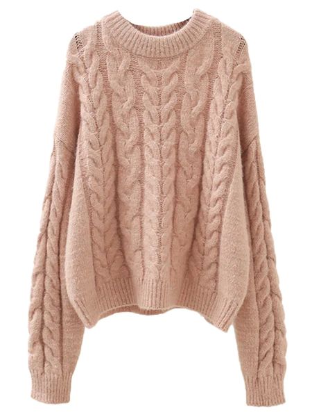 'Lyanna' Crewneck Cable Knit Sweater (4 Colors) | Goodnight Macaroon