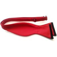 Red Satin Bow Tie With Black Tips Self Groom Bowtie | Etsy (US)