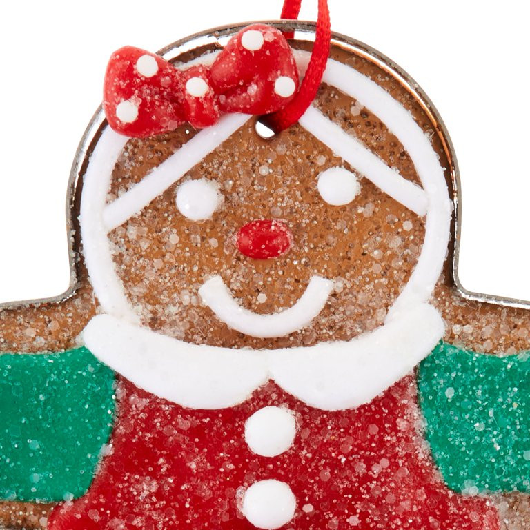 Christmas Multi-Color Gingerbread Girl Ornament, 4.5 in, by Holiday Time - Walmart.com | Walmart (US)