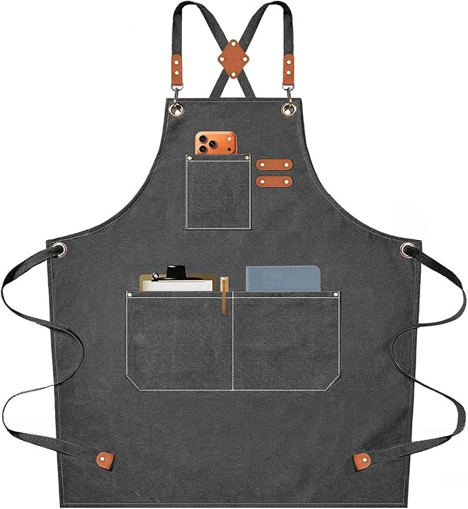 AFUN Chef Aprons for Men Women with Oversized Pockets, 16-Ounce Cotton Canvas Cross Back Heavy Du... | Amazon (US)