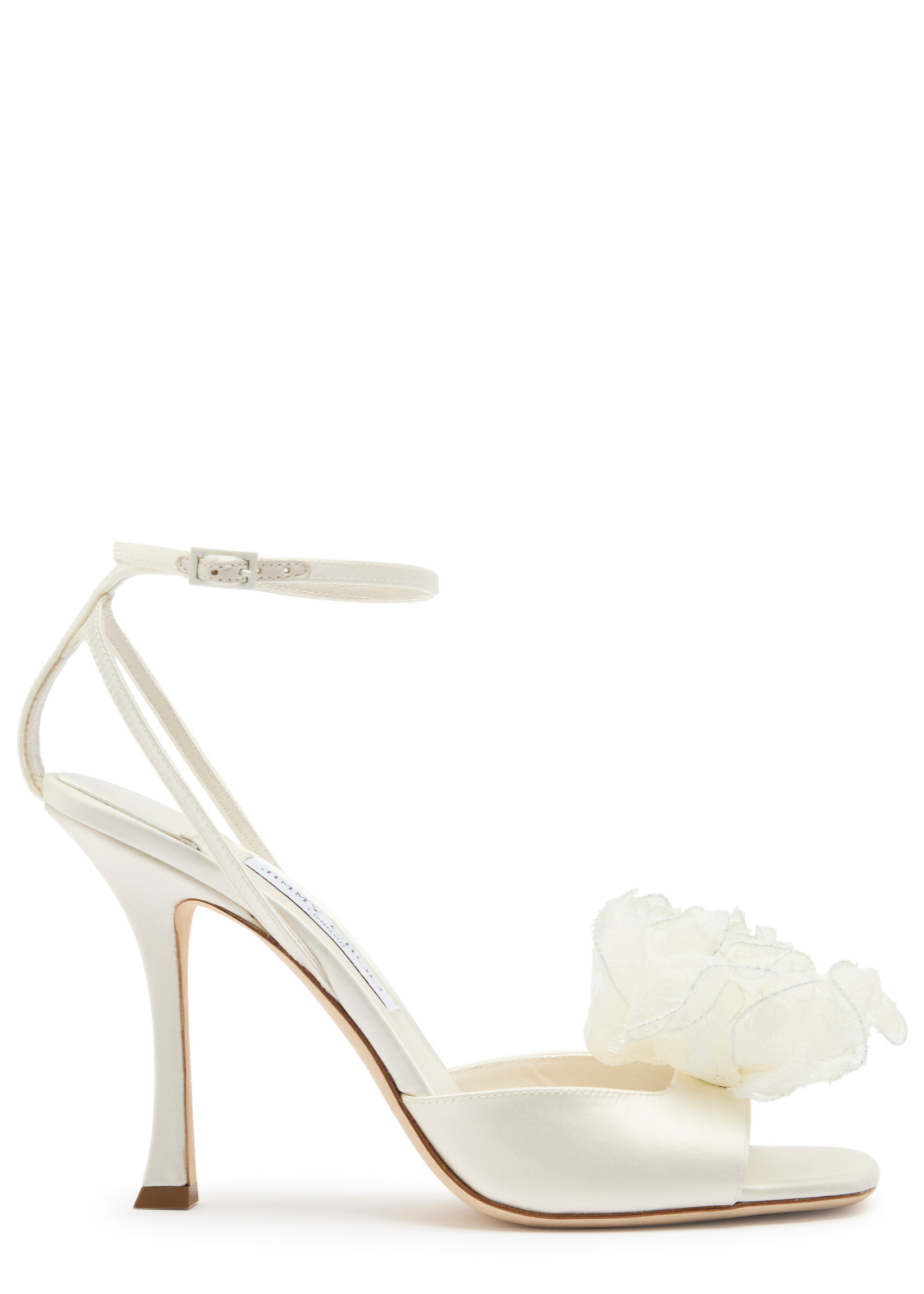 Mimmi 100 floral-appliqu\u00e9d satin sandals | Harvey Nichols