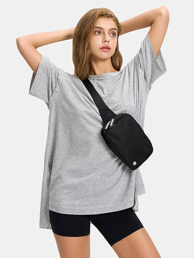 EXLURA Womens Summer Oversized T Shirts 2024 Casual Short Sleeve Loose Maternity Tops Crewneck Tu... | Amazon (US)