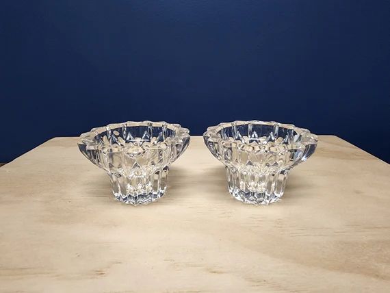 Vintage Crystal Candleholders for Taper Candles Faceted | Etsy | Etsy (US)