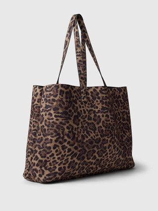 Leopard Vegan Suede Tote Bag | Gap (US)