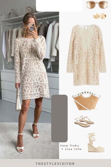 Cream crochet dress (xs) for holiday or a day at the beach. Linked cream wedges with it that are selling out fast. Read the size guide/size reviews to pick the right size.

Leave a 🖤 to favorite this post and come back later to shop

#holiday outfit #holiday dress #cream dress 

#LTKstyletip #LTKSeasonal #LTKeurope