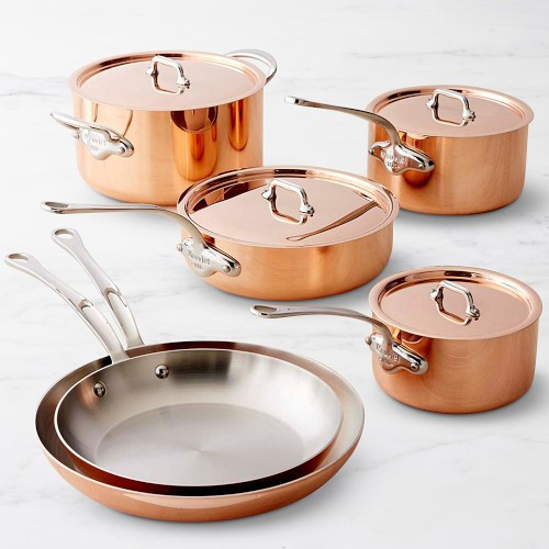 Mauviel Triply copper 10-piece cookware set