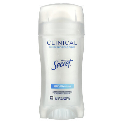 Secret, Clinical 72 HR Invisible Solid Deodorant, Completely Clean, 2.6 oz (73 g) | iHerb